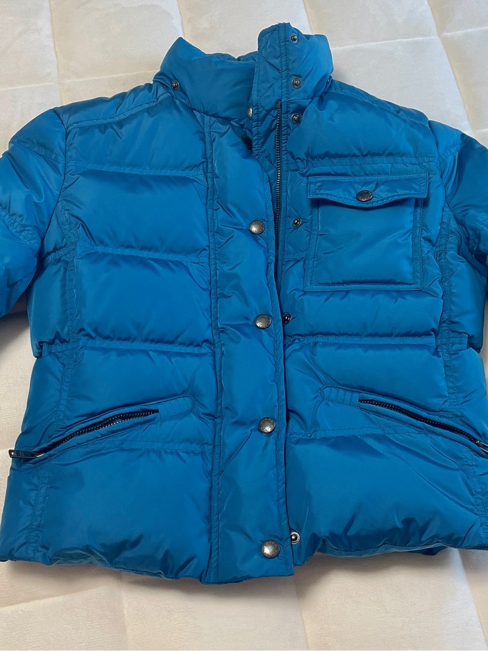 Prada Electric Blue Quilted Puff Jacket
